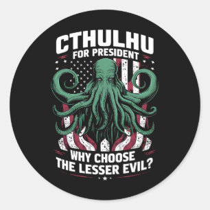 Funny 2024 Elections Cthulhu For President Classic Round Sticker