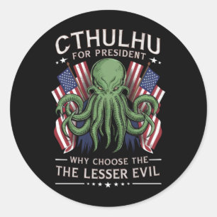 Funny 2024 Elections Cthulhu for President Classic Round Sticker