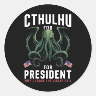 Funny 2024 Elections Cthulhu for President Classic Round Sticker