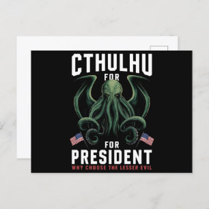 Funny 2024 Elections Cthulhu for President Postcard