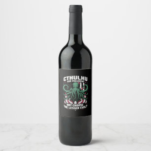 Funny 2024 Elections Cthulhu For President Wine Label