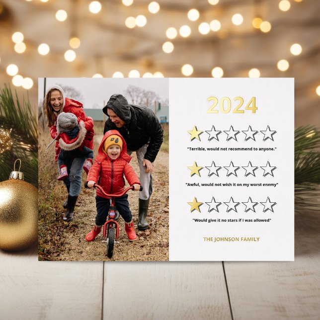 Funny 2024 Would Not Recommend Foil Holiday Card (Creator Uploaded)
