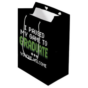 Funny 2025 Gamer Graduate Graduation Medium Gift Bag
