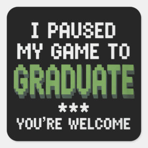 Funny 2025 Gamer Graduate Graduation Square Sticker