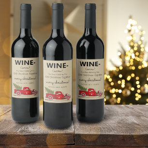 Funny 2025 Wine Glue Holding Us Together Red Truck Label