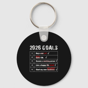 Funny 2026 Goals Hilarious New Year Sarcastic  Key Ring