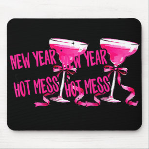 Funny 2026 New Year Same Hot Mess Party Women Girl Mouse Mat