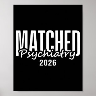 Funny 2026 psychiatry residency match day doctor poster