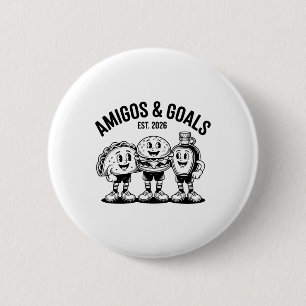 Funny 2026 Soccer Hosts Mexico Usa Canada Amigos G 6 Cm Round Badge