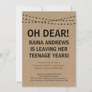 Funny 20th Birthday Invitation