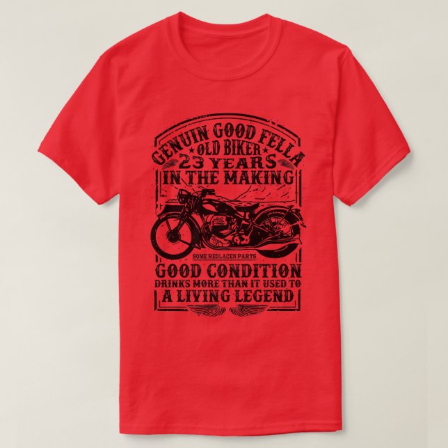 Funny 23 Years Old Biker Retro Style Classic Motor T-Shirt (Design Front)