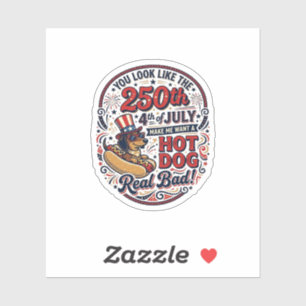Funny 250th 4th of July Hot Dog Dachshund