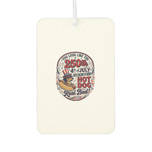 Funny 250th 4th of July Hot Dog Dachshund Car Air Freshener