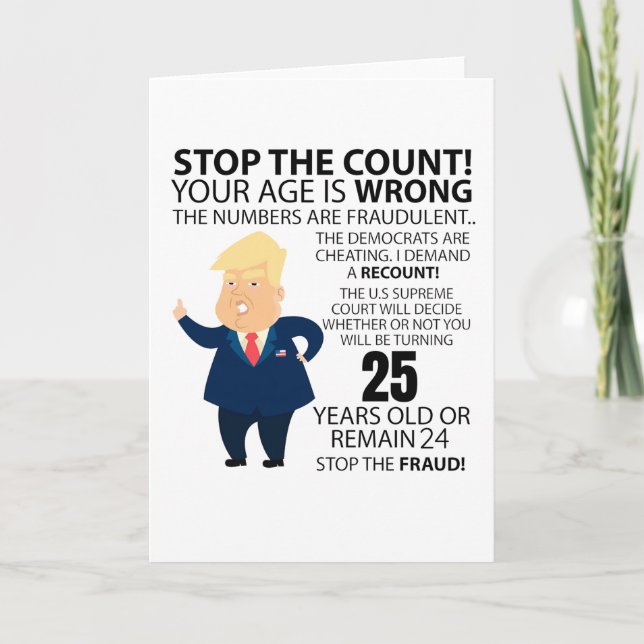 Funny 25th Year Birthday Present Happy Birth year Card (Front)