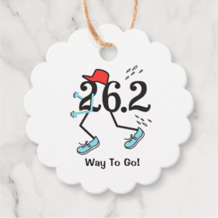 Funny 26.2 Marathoner © Way to Go Marathon Runner Favour Tags