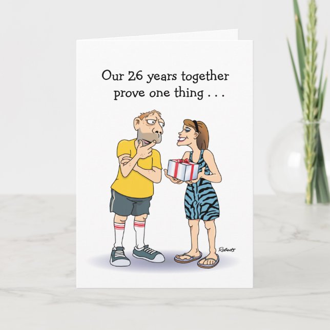 Funny 26th Anniversary Card: Love Card (Front)