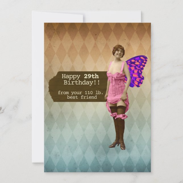 Funny 29 Again Best Friend Birthday   Card (Front)