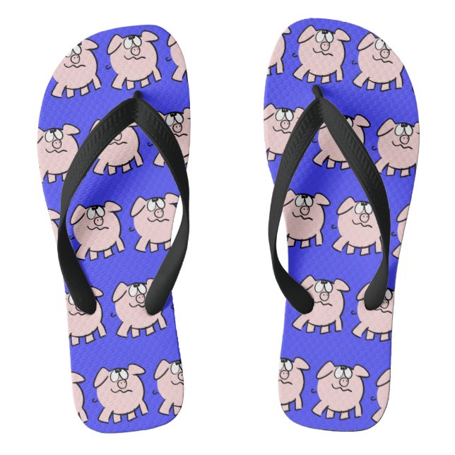 Funny 2 Cartoon Pig Choose Colour Men Flip Flop (Footbed)