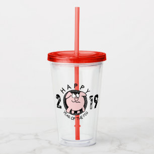 Funny 2 Cartoon Pig Year custom 2019 A Tumbler