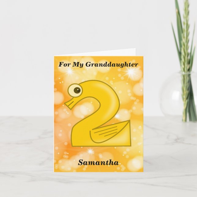 Funny 2nd Birthday For My Granddaughter Card (Front)