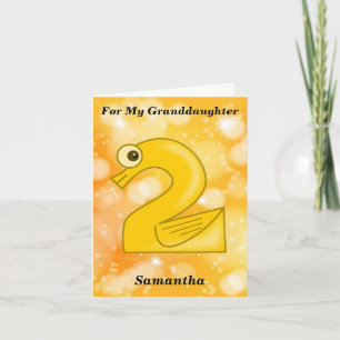 Funny 2nd Birthday For My Granddaughter Card