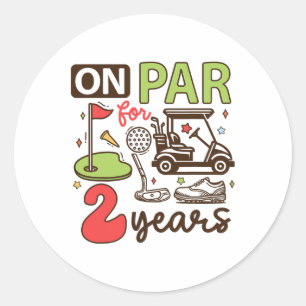 Funny 2nd Birthday Golf Shirt 2 Years Old Golfer K Classic Round Sticker