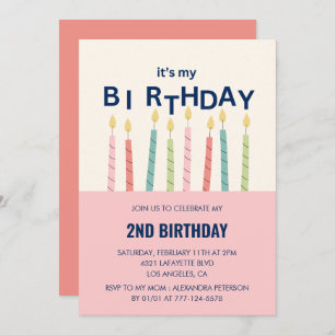 Funny 2nd birthday invitations Birthday Candle