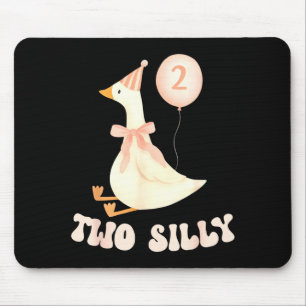 Funny 2nd Birthday Two Silly Goose 2 Year Old Birt Mouse Mat