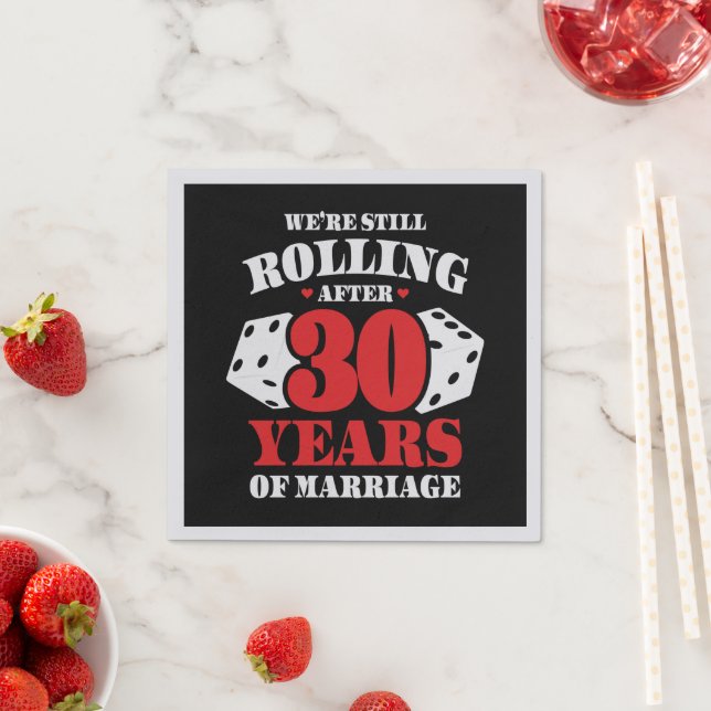 Funny 30th Anniversary Couples Married 30 Years Napkin (Insitu)