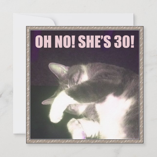 Funny 30th Birthday (Cat) Card (Front)