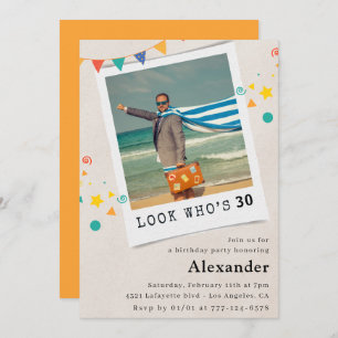 Funny 30th birthday invitations Men Fun Photo