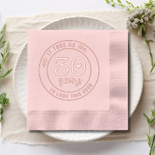 Funny 30th Birthday Party Thirty Thirtieth Foil Napkins