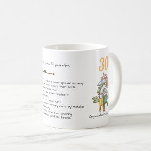 FUNNY 30th Wedding Anniversary Unicorns Customised Coffee Mug