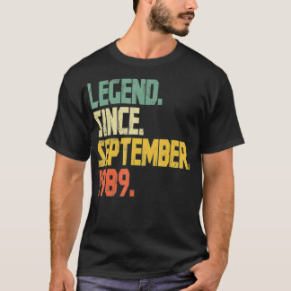 Funny 33 Years old  Vintage Legend Since September T-Shirt