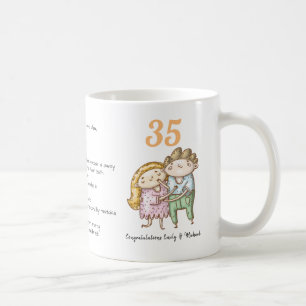 FUNNY 35th Wedding Anniversary Coral Customise Coffee Mug