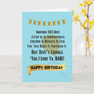 Funny 365 Days to Be a Better Person Birthday Card