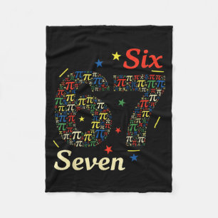 Funny 3.14 67 6 7 meme design cute math nerd gen z fleece blanket