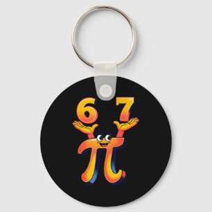 Funny 3.14 67 6 7 meme design cute math nerd gen z key ring