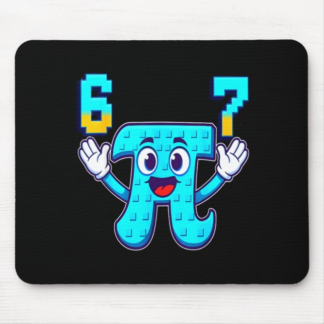 Funny 3.14 6 7 meme math nerd genz brainrot italia mouse mat (Front)