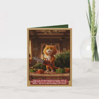 Funny 3 a.m. cat Christmas card