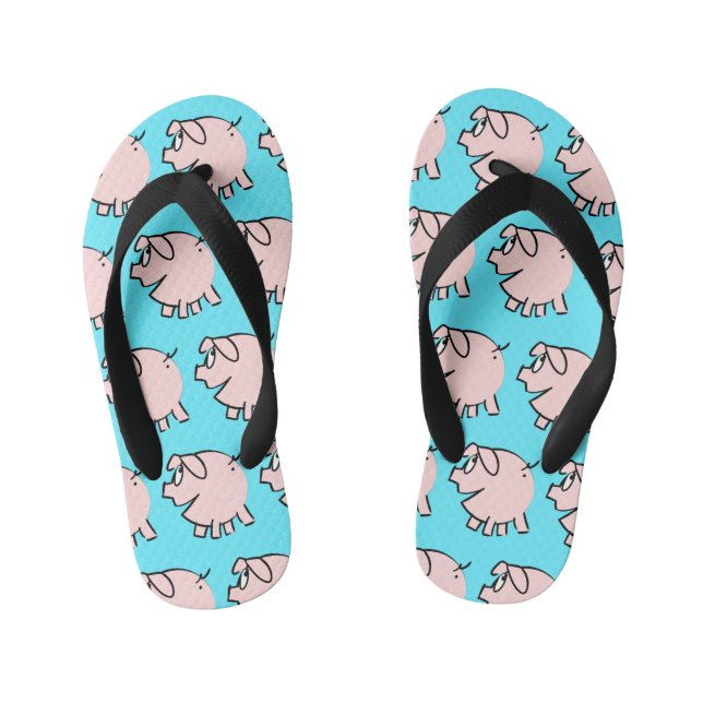 Funny 3 Cartoon Pig Choose Colour Kids Flip Flop (Footbed)