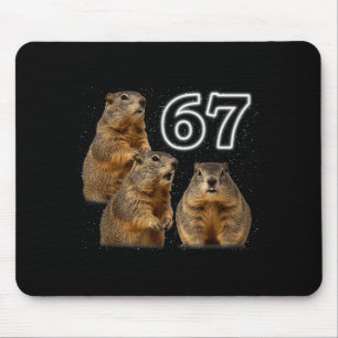 Funny 3 Groundhog Howling At The Moon Parody Groun Mouse Mat