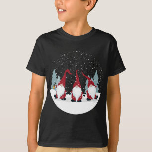 Funny 3 Nordic Gnomes Winter Christmas Swedish Cut T-Shirt