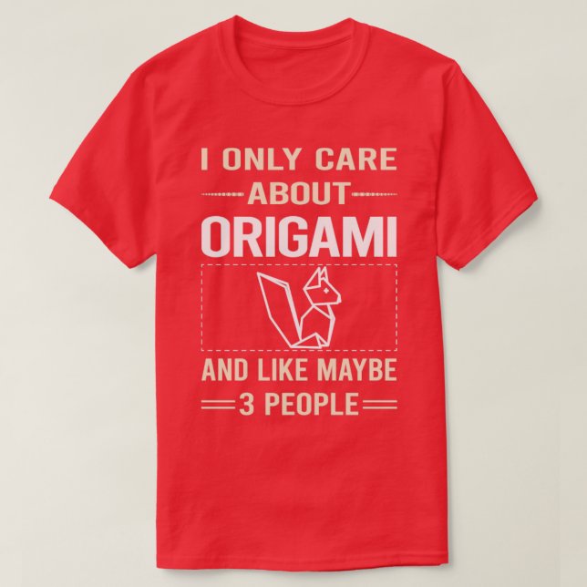 Funny 3 People Origami T-Shirt (Design Front)