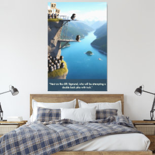 Funny 3D Anthropomorphic Animal Art  Canvas Print