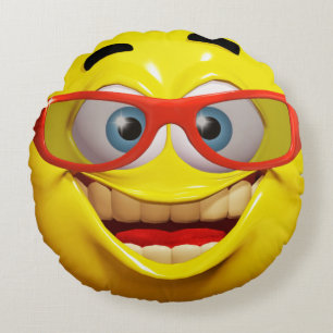 Funny 3d emoticon round cushion