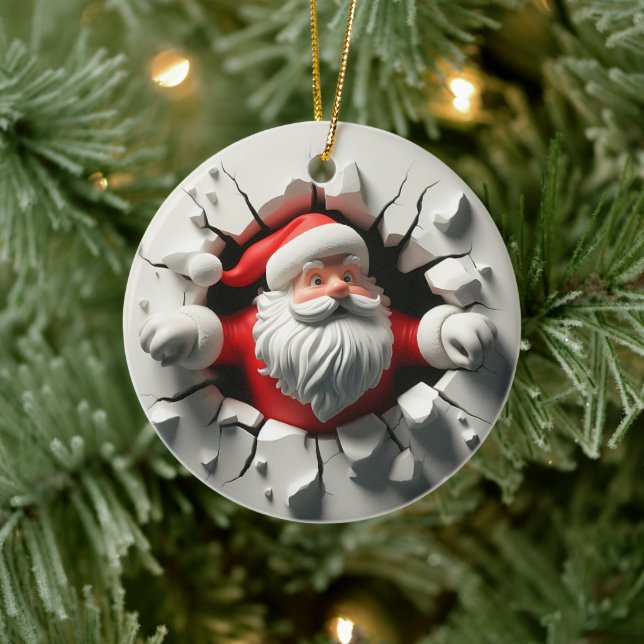 Funny 3d Santa Ceramic Tree Decoration (Tree)