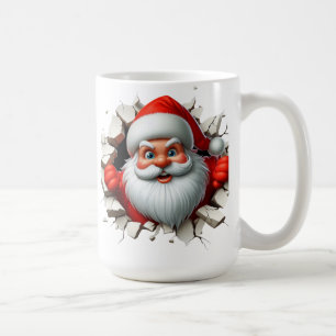 Funny 3D Santa Claus Christmas Holiday Design Coffee Mug