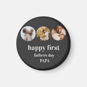 funny 3photo collage happy first fathers day papa magnet