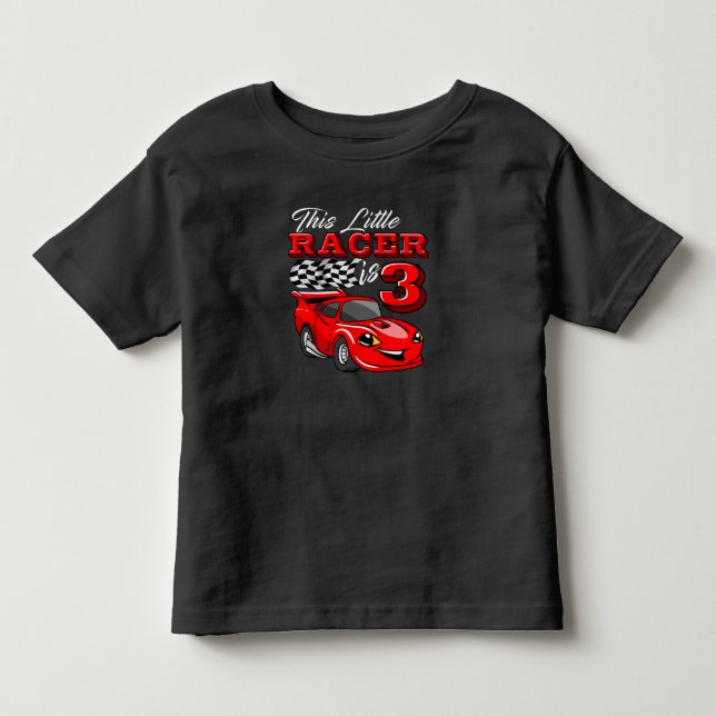 Funny 3rd Birthday Race Car Shirt design (Front)